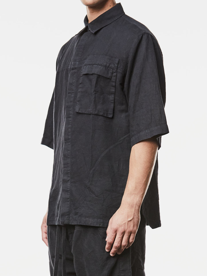 Washed Woven Linen Shirt