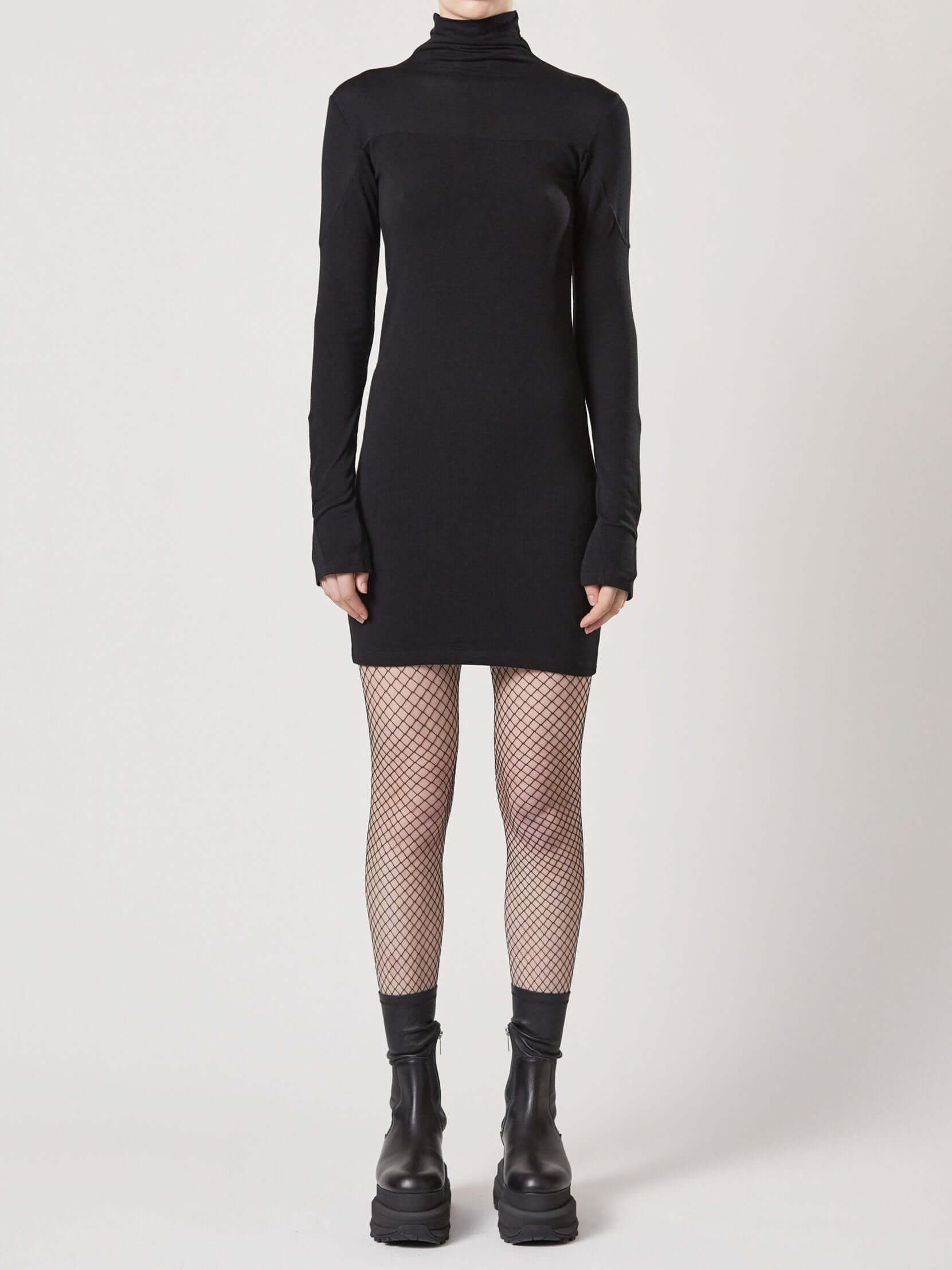 Roll neck matmix dress