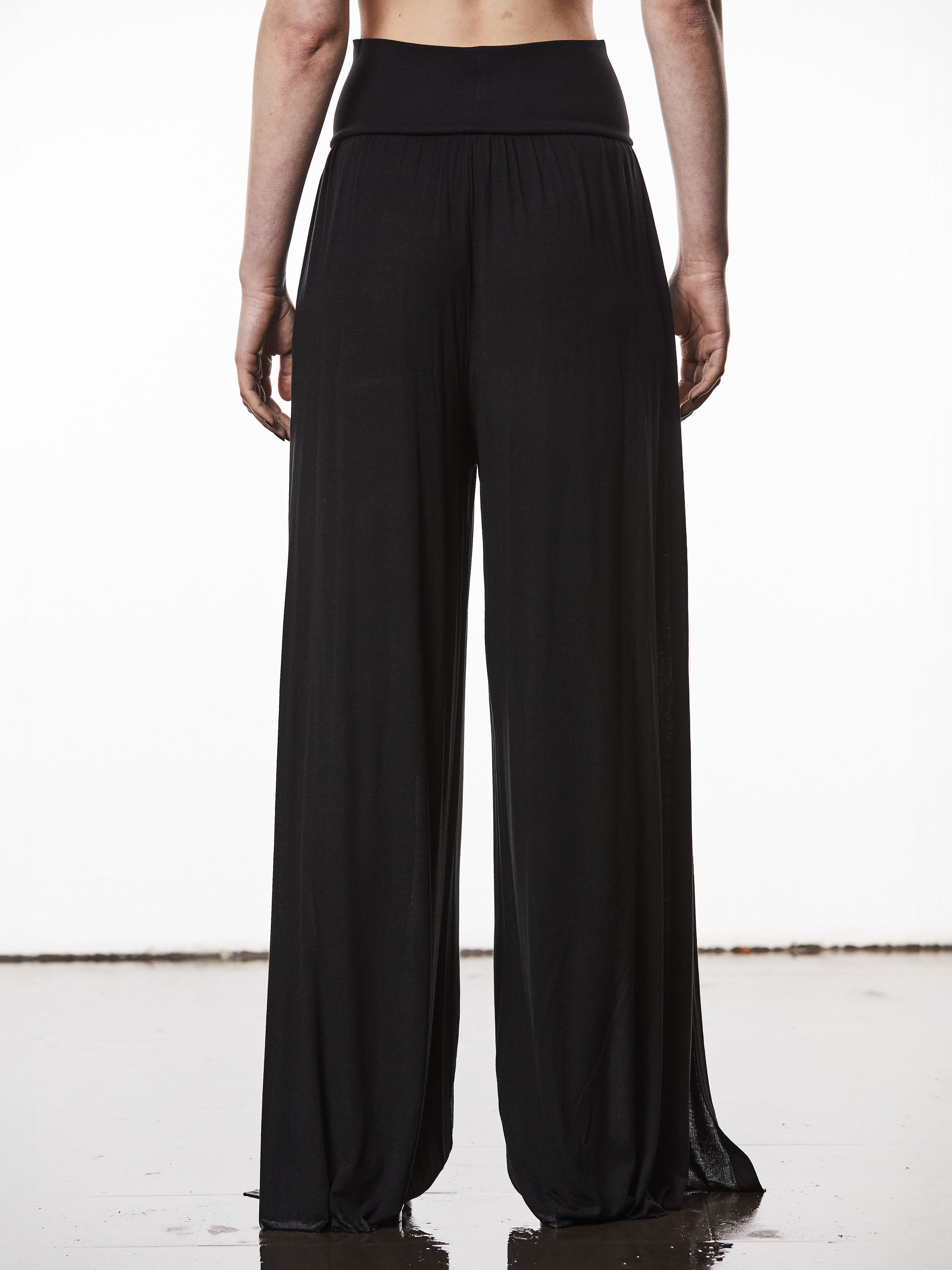 Semi-Transparent Wide-Leg Trousers