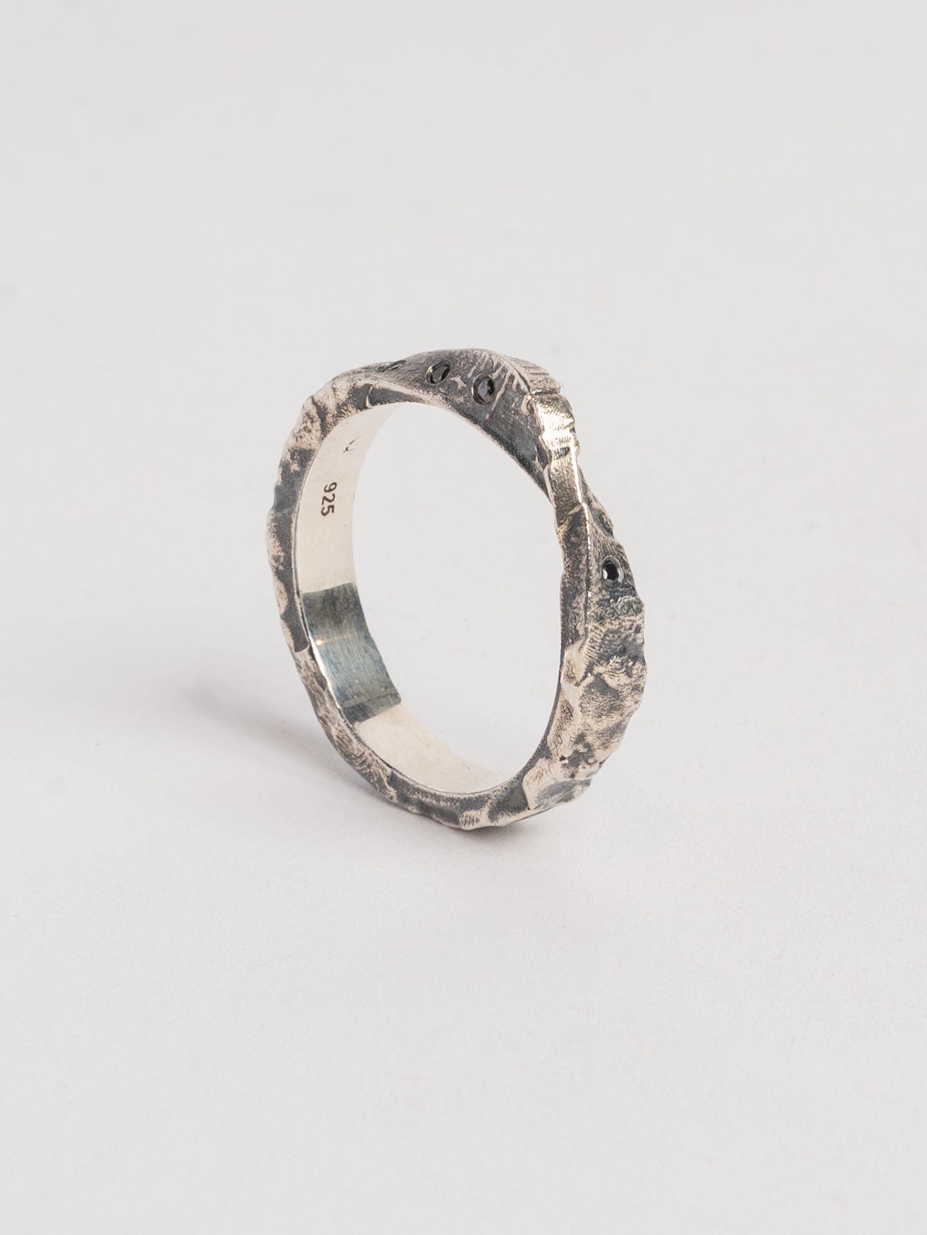 Band Ring with Scattered Diamonds - by AITO