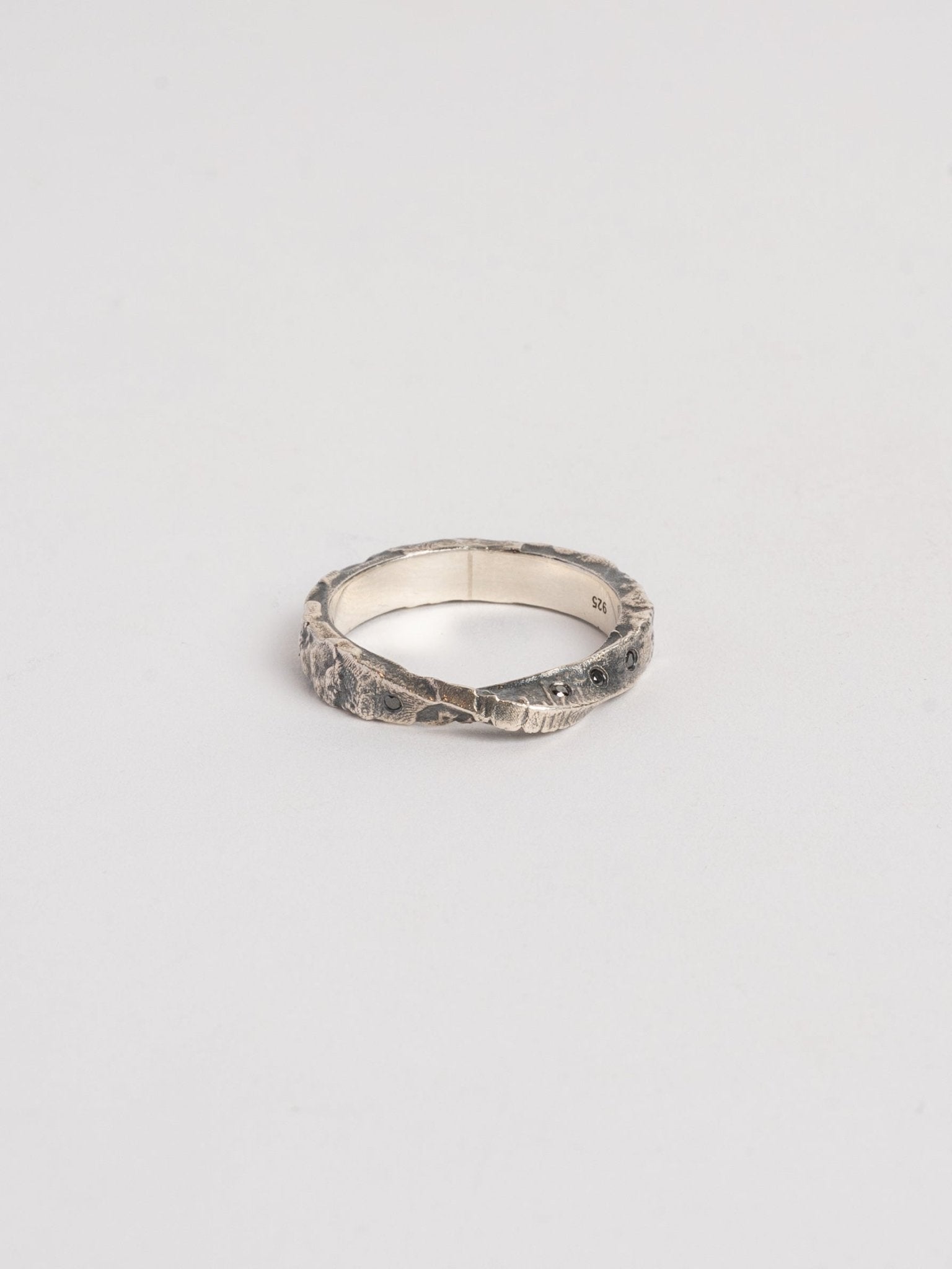 Band Ring with Scattered Diamonds - by AITO