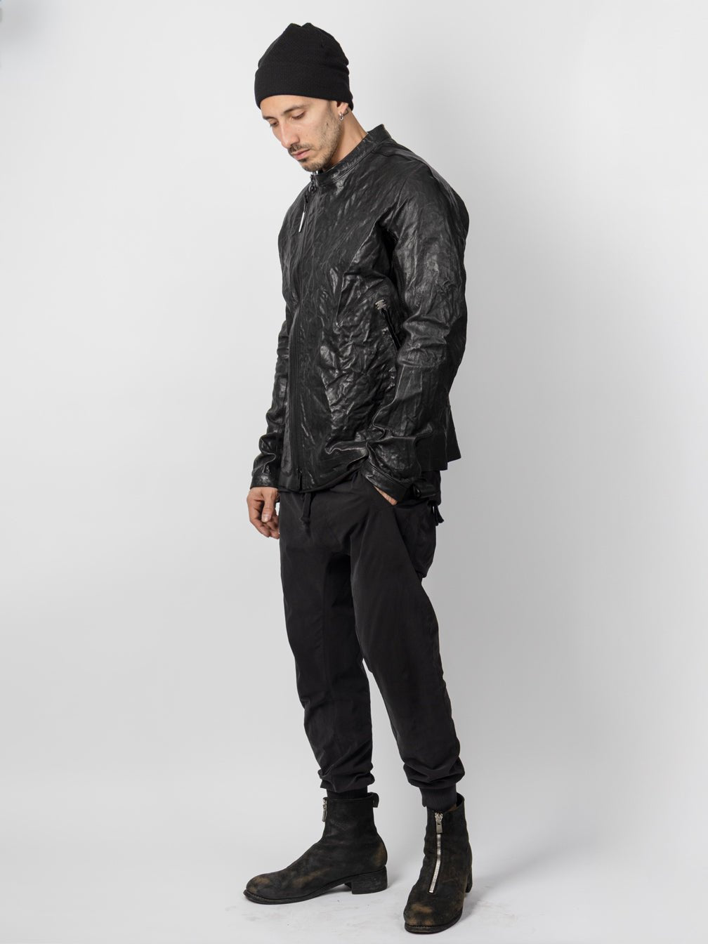 Body - Moulded Leather Biker with Spine Detail - by ISAAC SELLAM