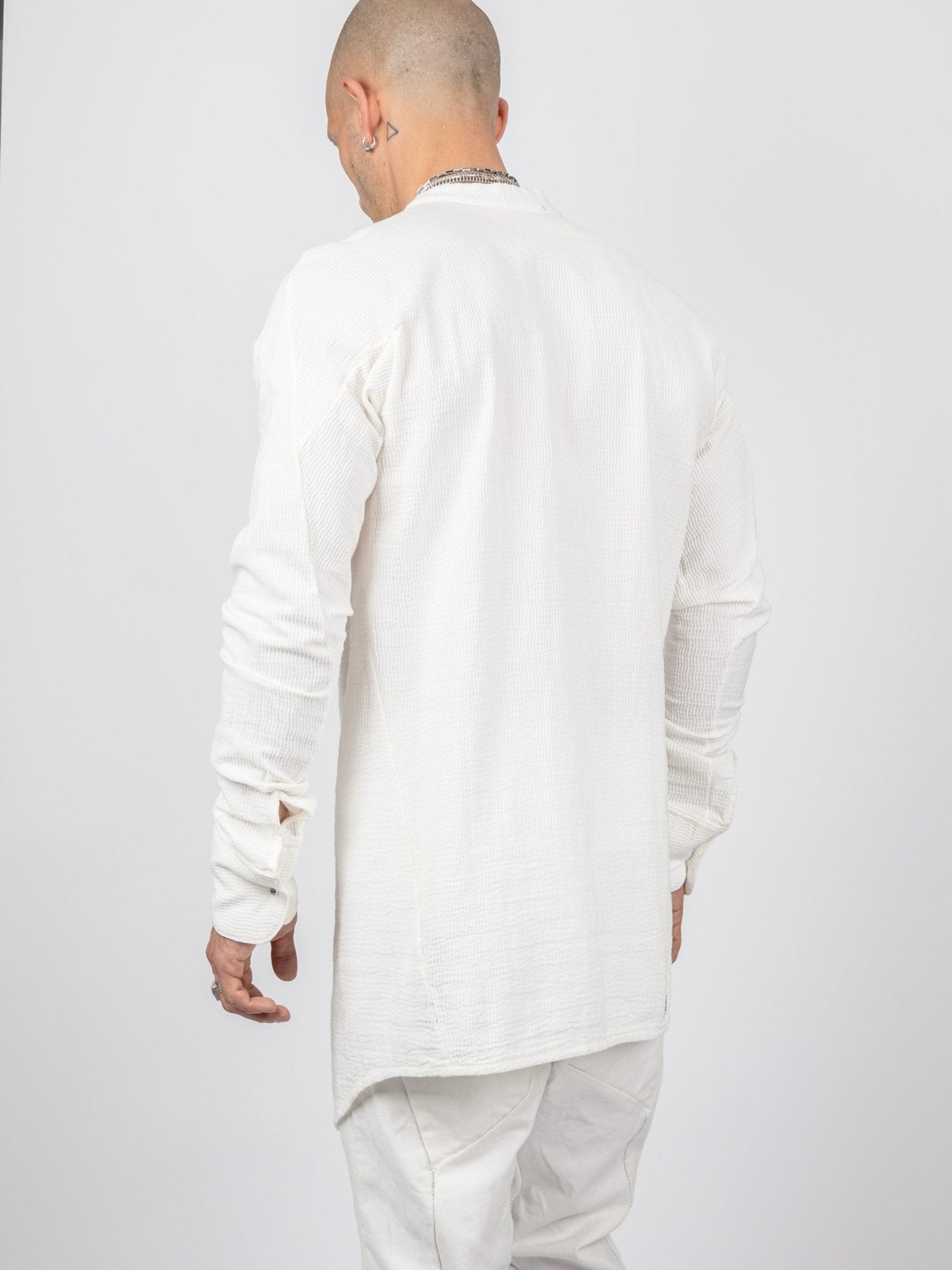 Dandy Micro Ondes Organic Cotton Overshirt — White - by Isaac Sellam