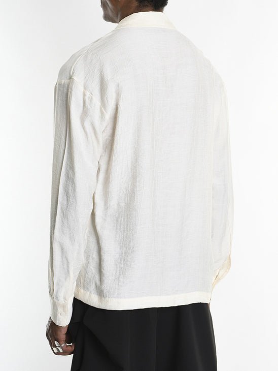 Embossed Rayon Open - Collar Shirt - by LA HAINE INSIDE US