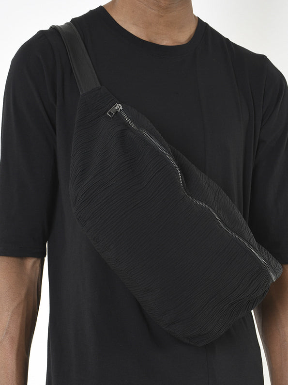 Cotton Crossbody Bag with Leather Strap - INN7