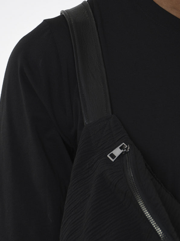 Cotton Crossbody Bag with Leather Strap - INN7