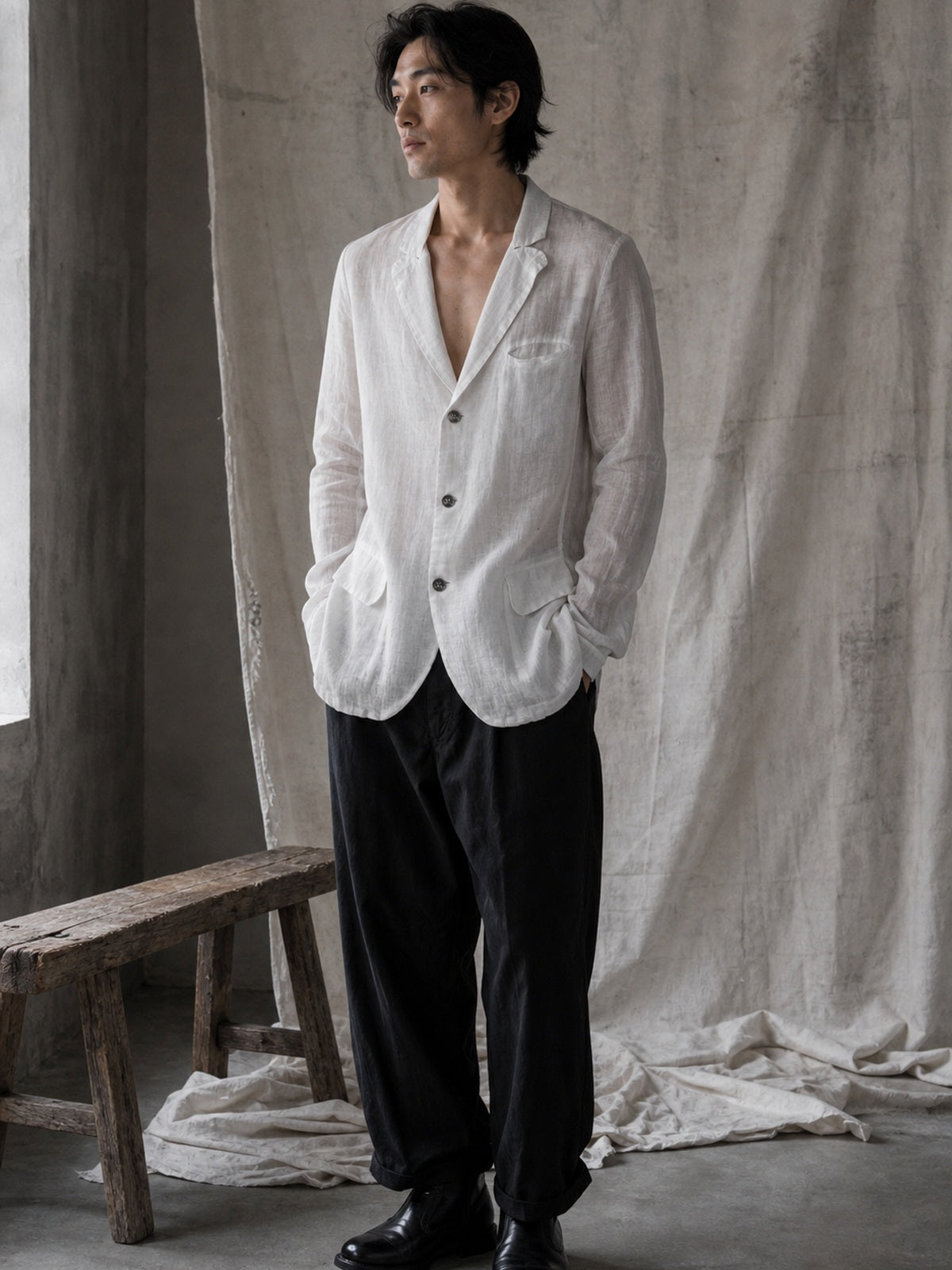 AITO Lightweight Tailored Blazer, תצוגת לבישה עריכתית