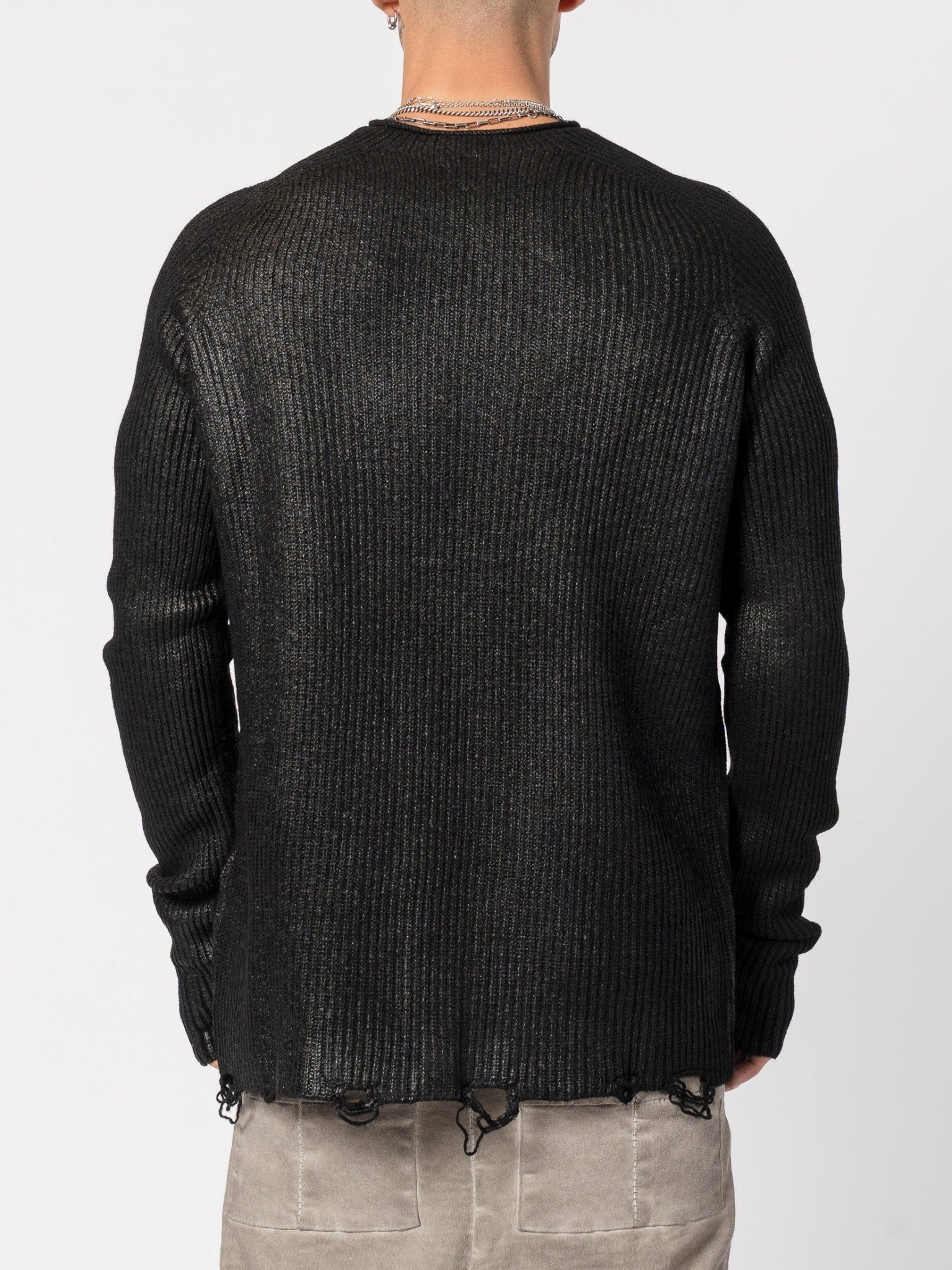 Laminated Light Cotton Ribbed Knit - by MD75