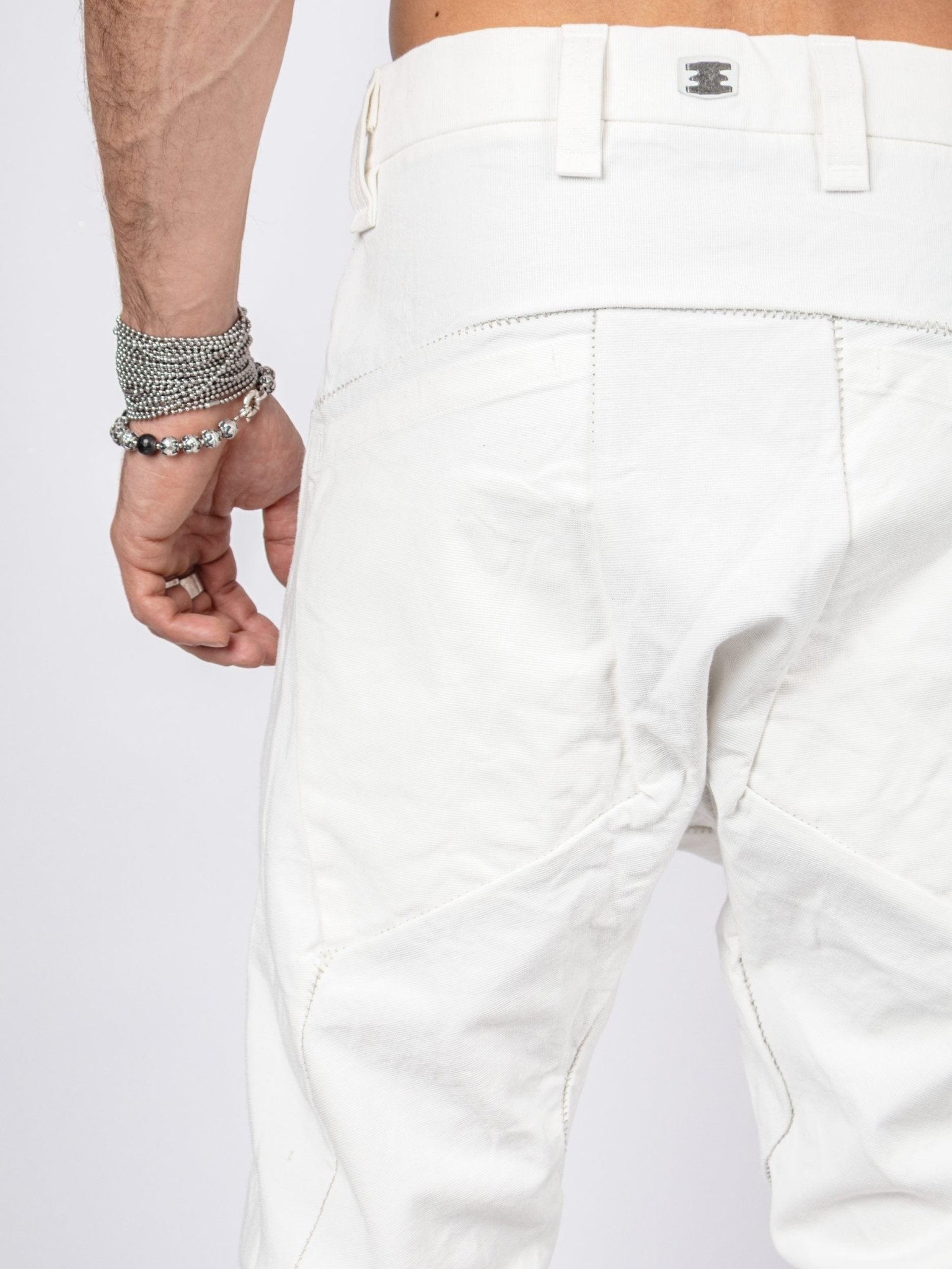 LC4 Pockets Armure Cotton Pants — White - by Isaac Sellam