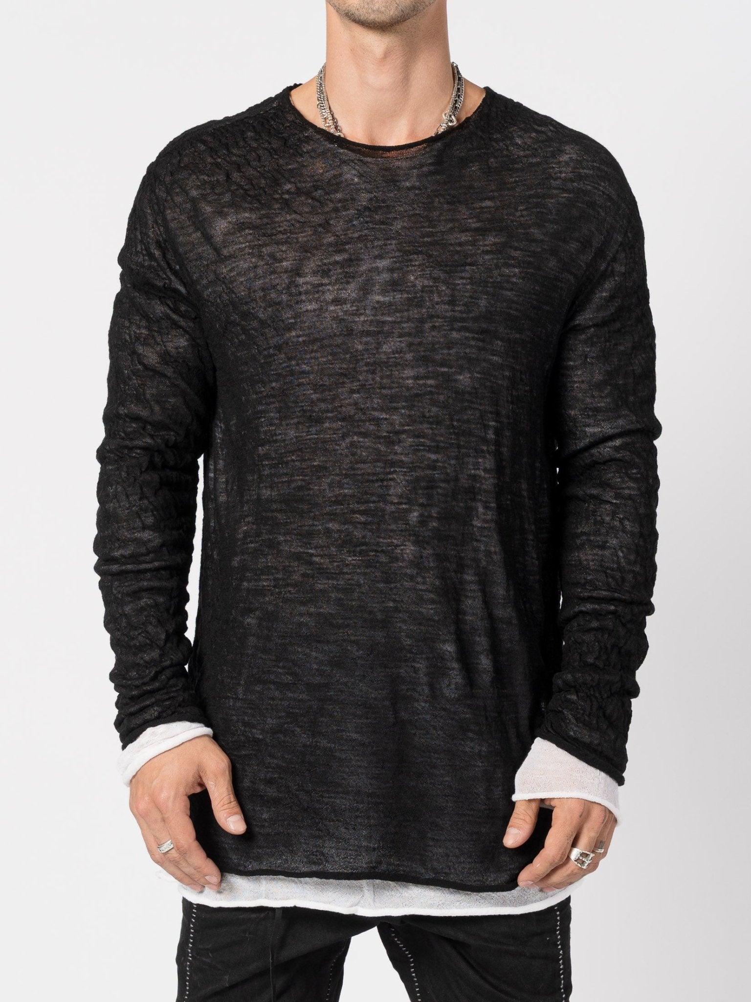 Lightweight Twist - Wool Long Sleeve Top - by MD75