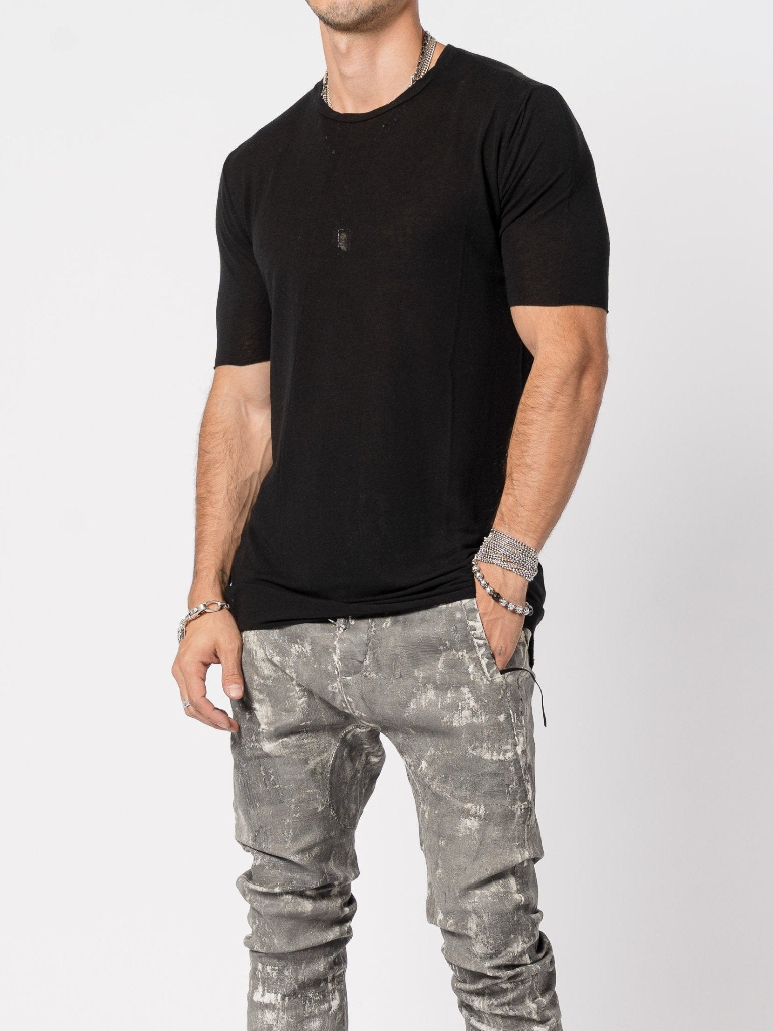 Modal Cashmere Blend Tee - by MD75