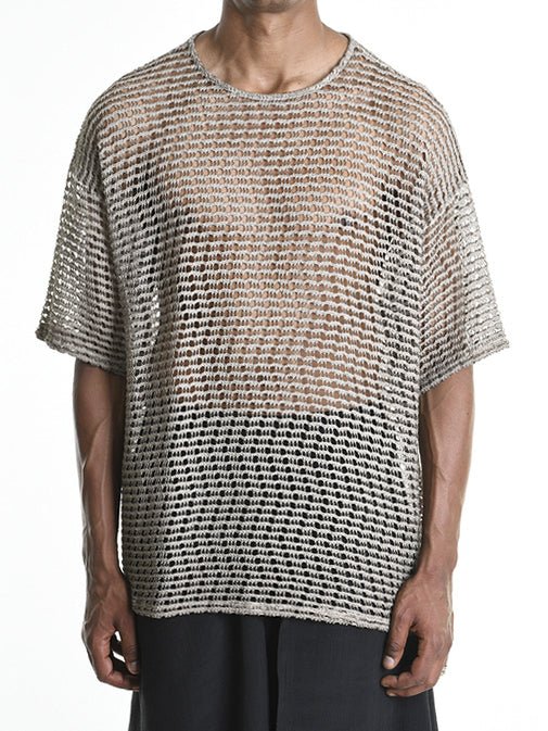 Open - Knit Mesh T-Shirt - by LA HAINE INSIDE US