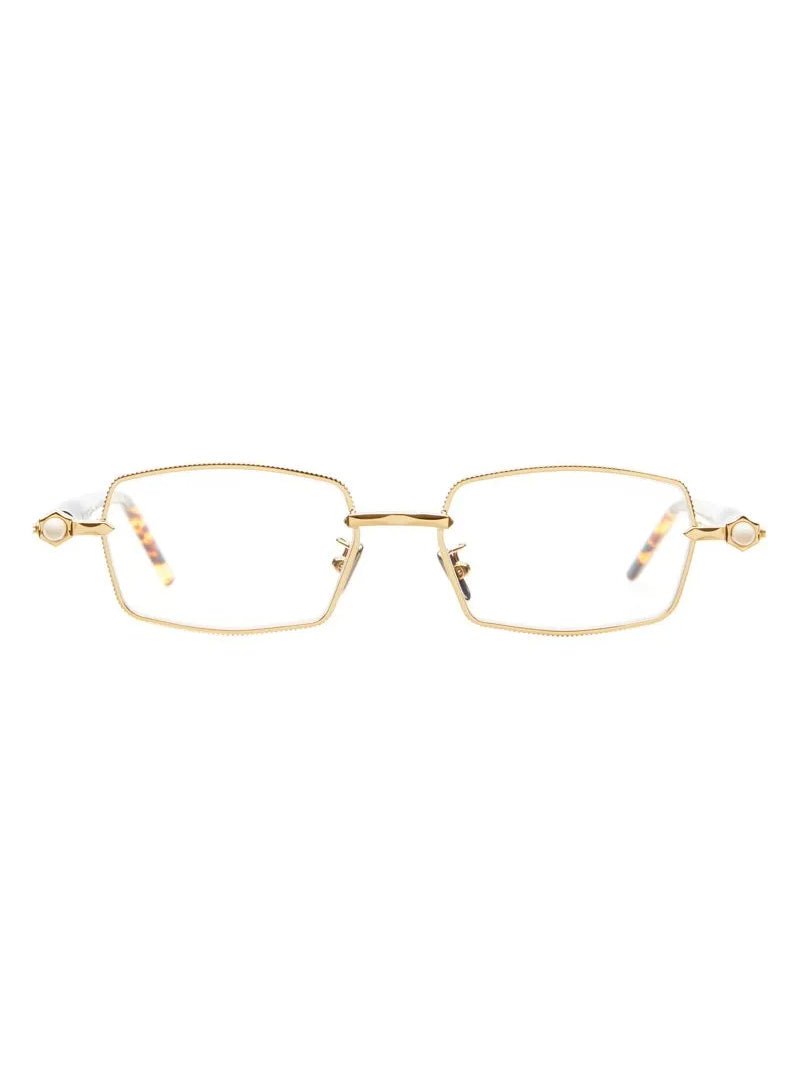 KUBORAUM P73 Gold Optical sunglasses, front view.