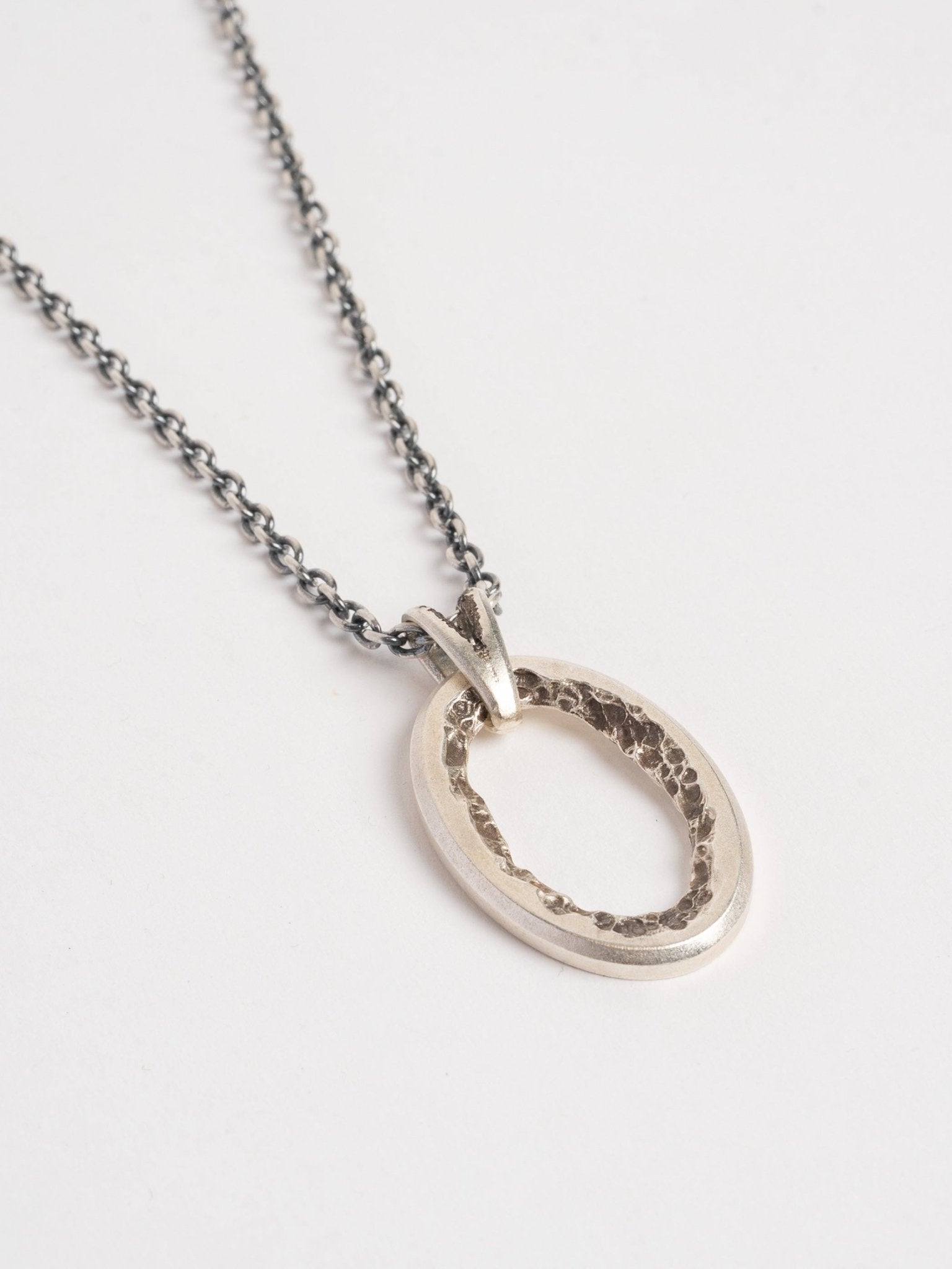 Pendant Necklace with Raw Oval Element - by AITO
