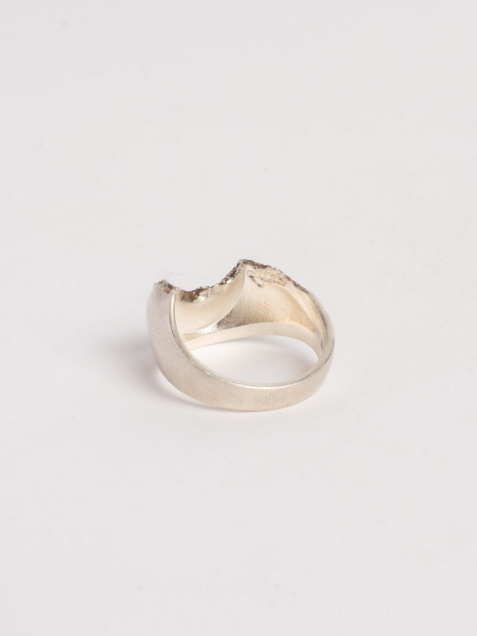 Raw Crescent and Diamonds Ring - by AITO