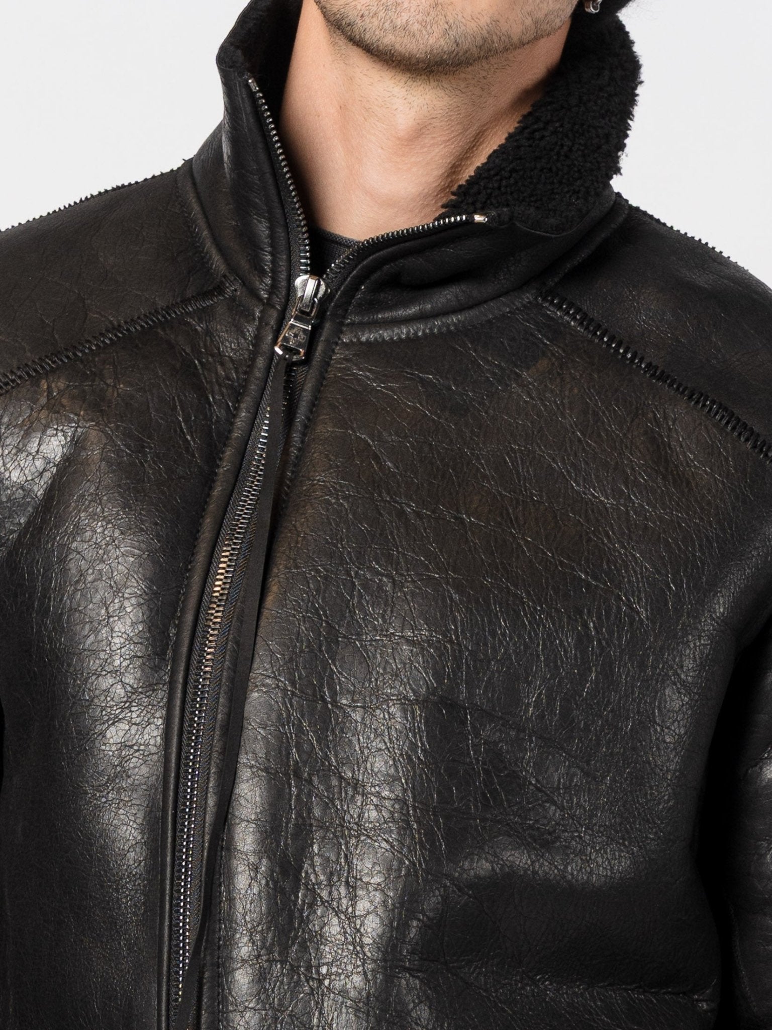 Shearling and Wool Mixed - Media Jacket - by MD75