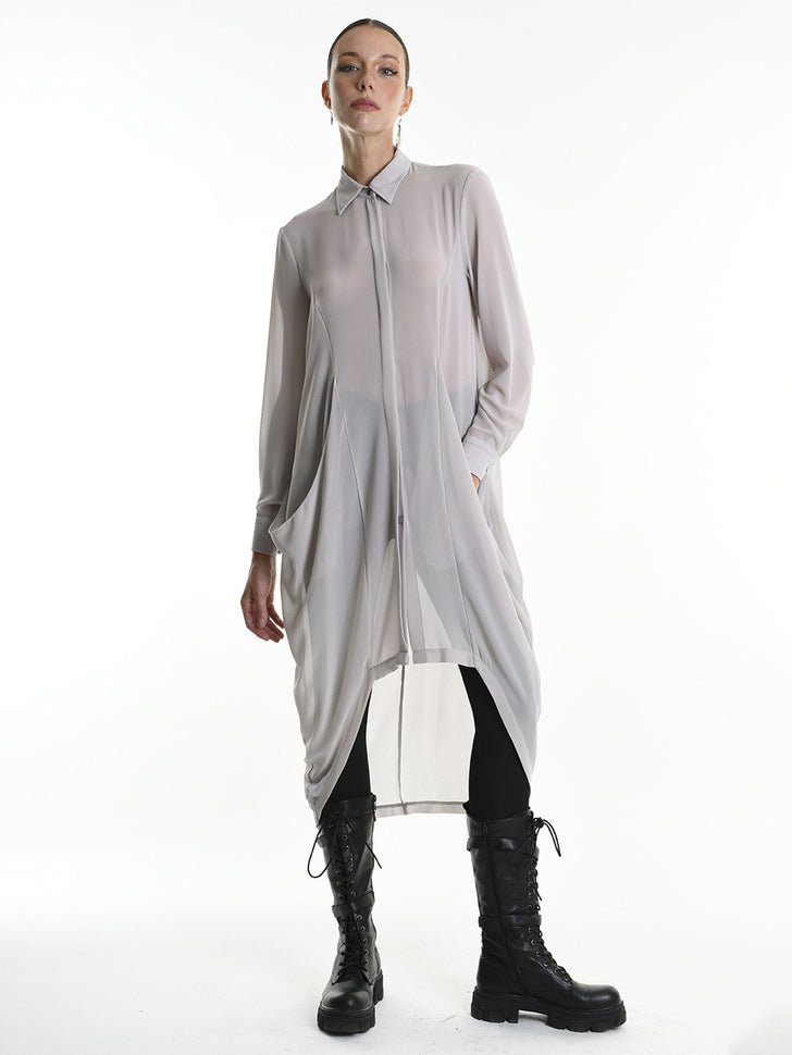 Shirt Dress with Oversized Pockets - by LA HAINE INSIDE US