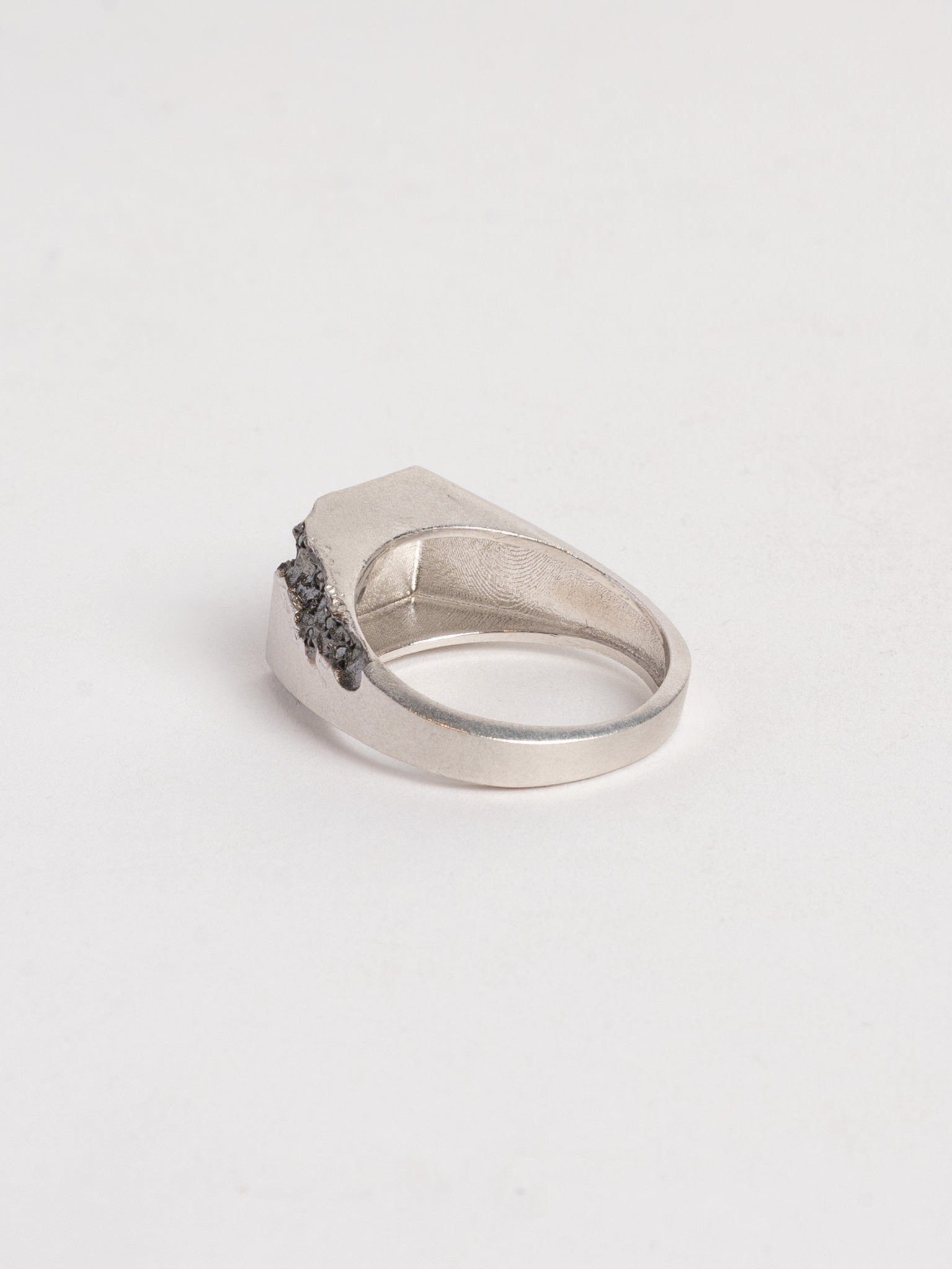 Signet Ring with Raw Diamond Cluster - by AITO