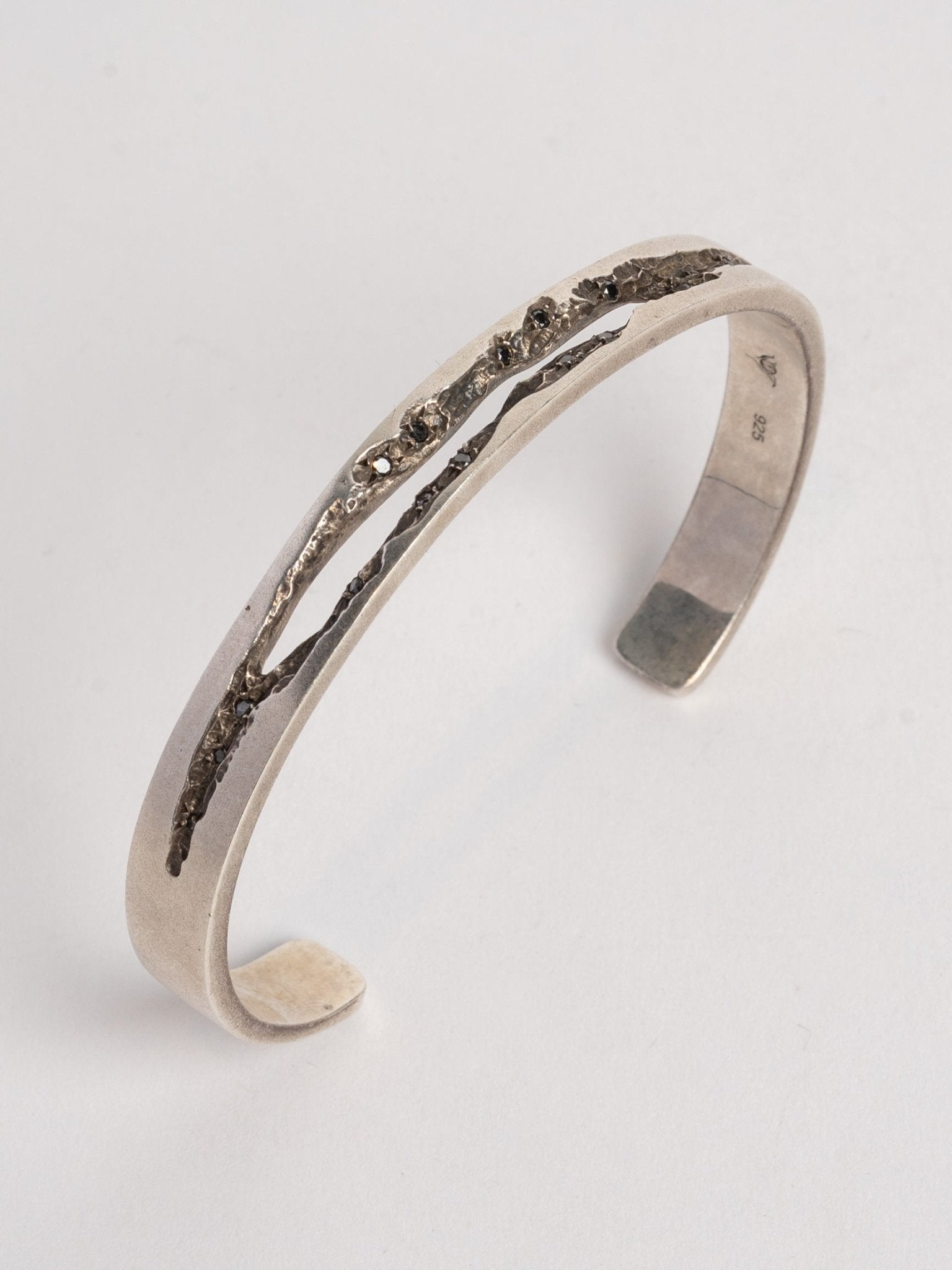 Silver Cuff with Diamonds - by AITO