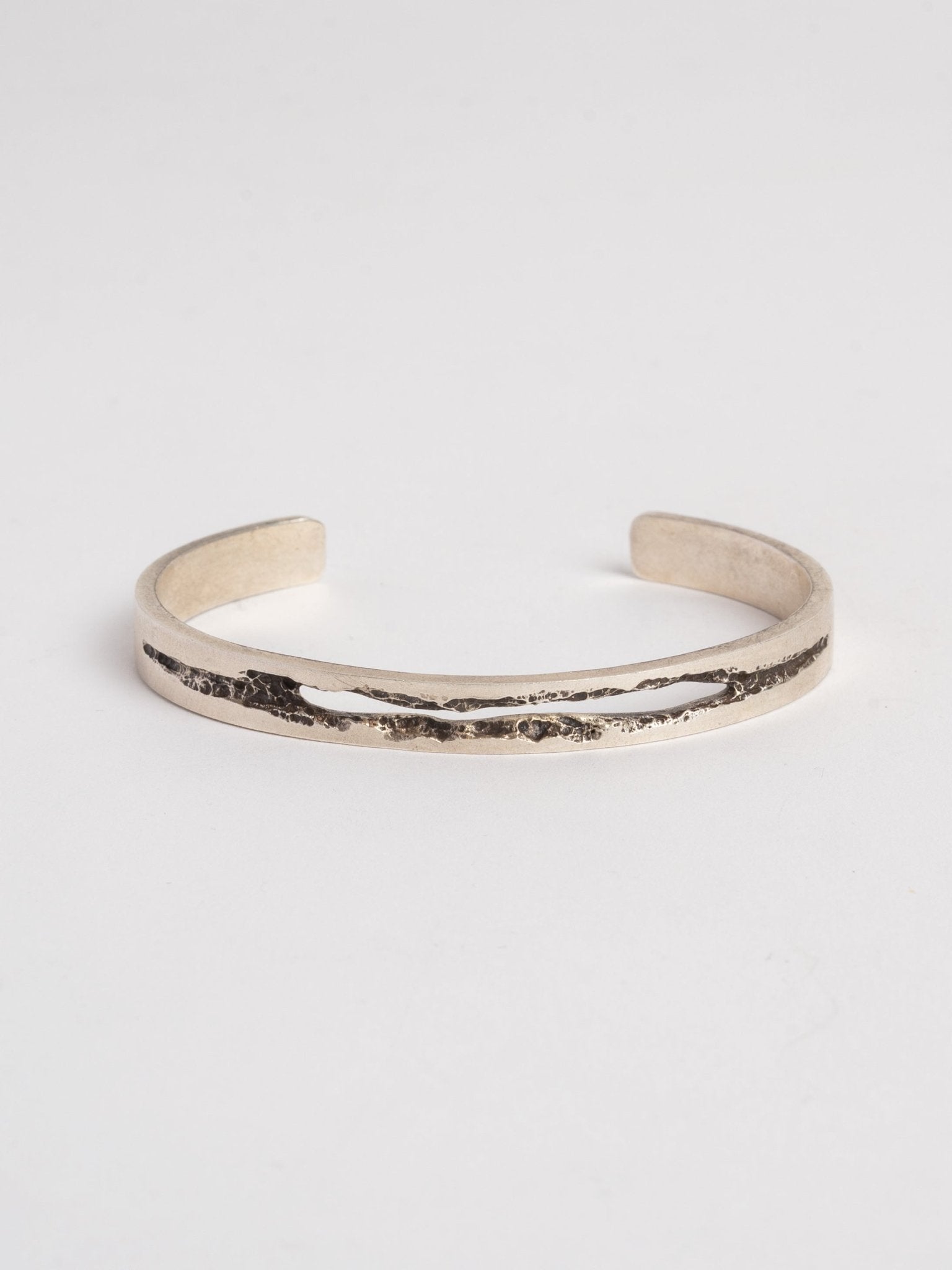 Silver Cuff with Raw Channel - by AITO
