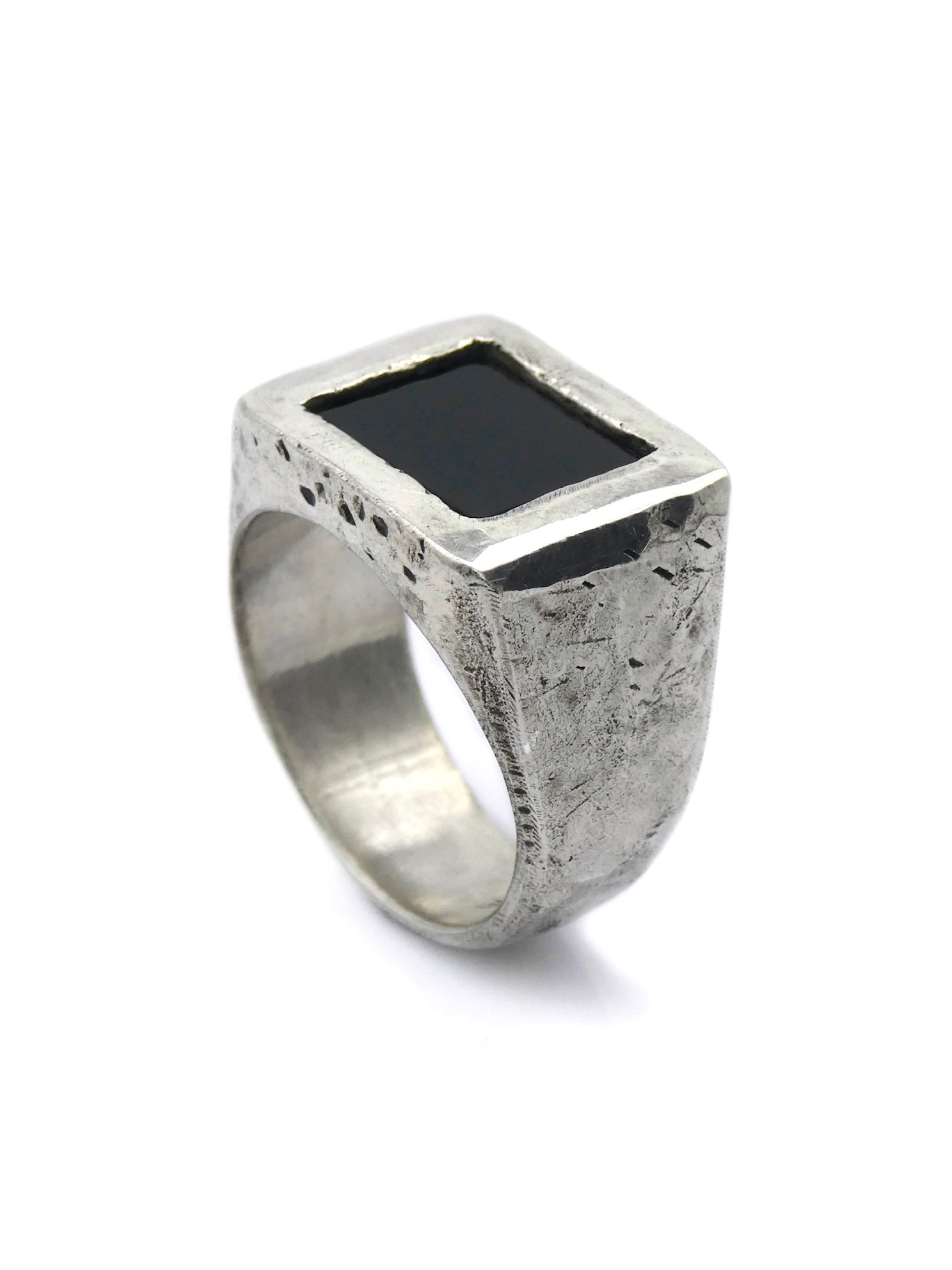 Square Signet Ring with Onyx - INN7
