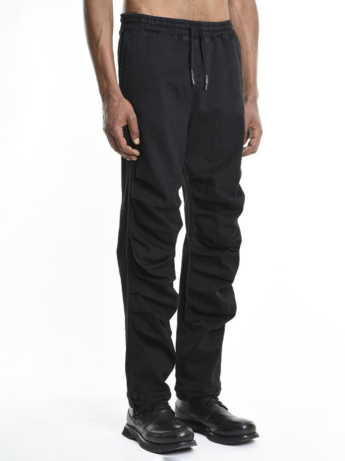 Stretch Bull Cotton Drawstring Trousers - by LA HAINE INSIDE US
