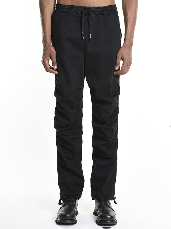 Stretch Bull Cotton Drawstring Trousers - by LA HAINE INSIDE US
