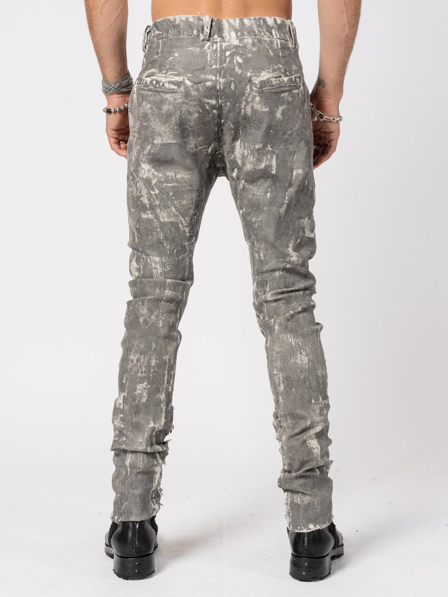 Stretch Cotton Pants with Wall Finish - by MD75