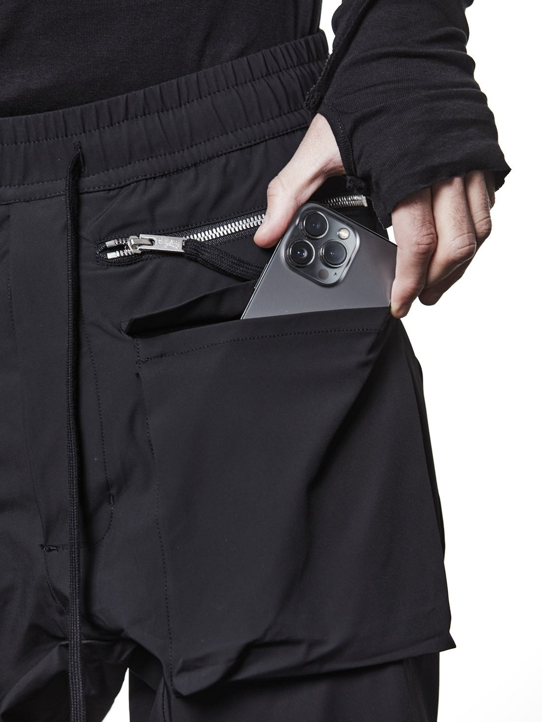 Stretch Woven Cargo Trousers - by THOM KROM