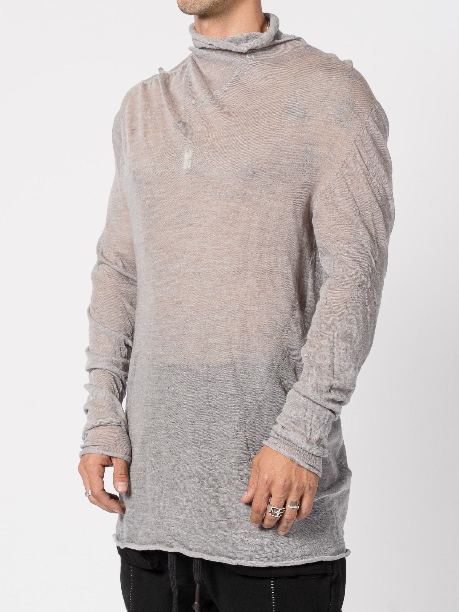 Thin Wool High Neck Knit - by MD75