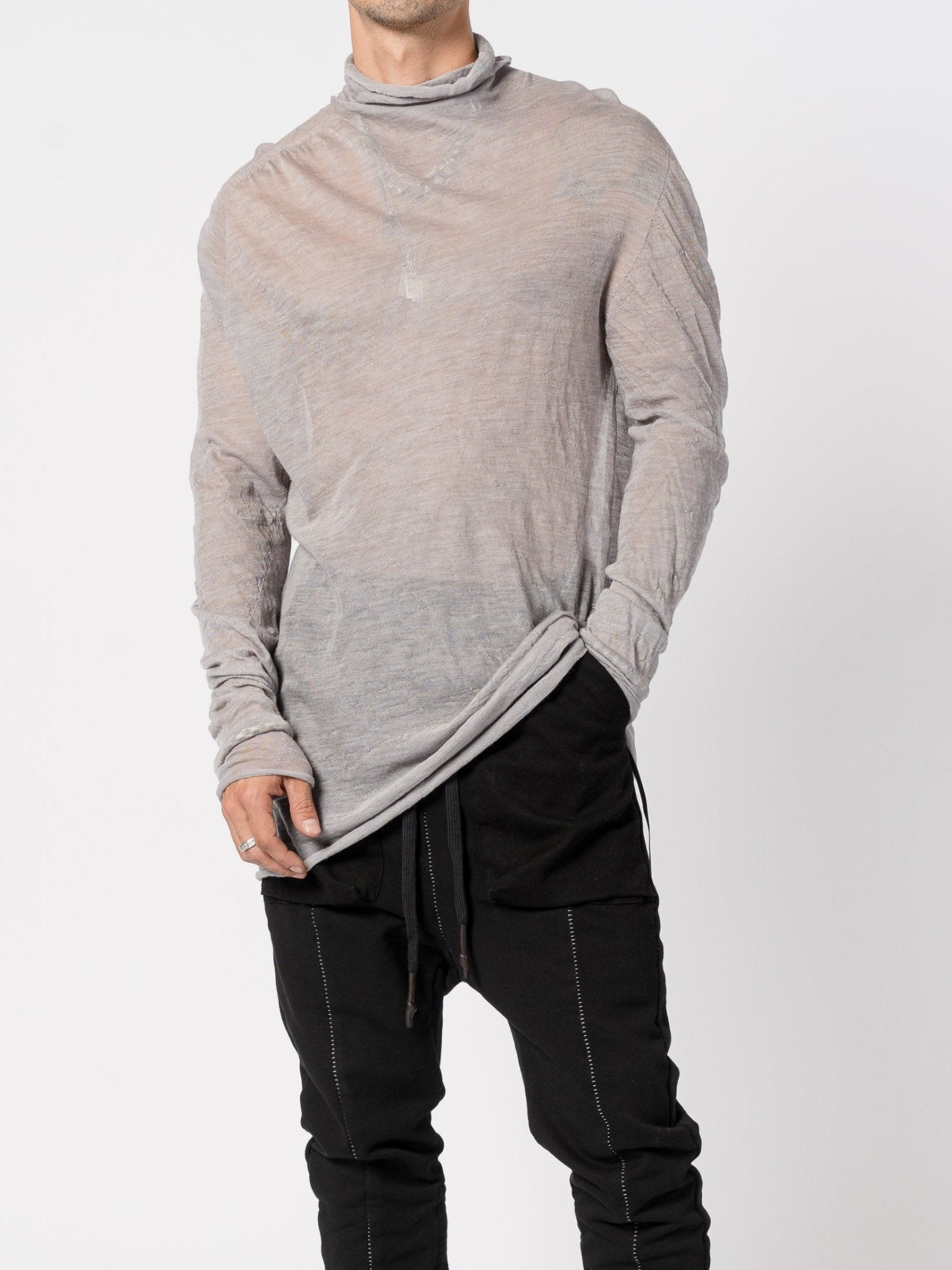 Thin Wool High Neck Knit - by MD75