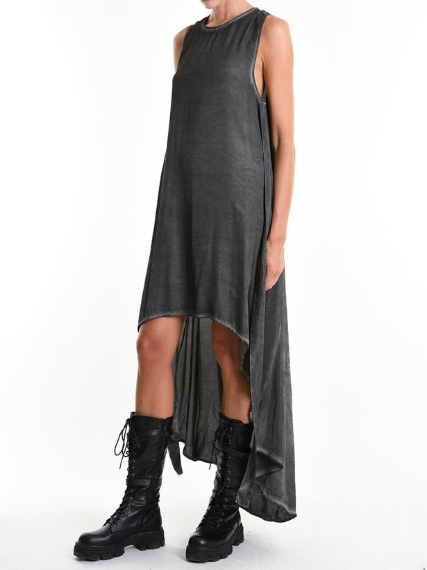 Viscose Satin Asymmetrical Dress - by LA HAINE INSIDE US
